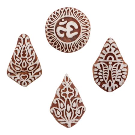 Set of 4 Piece New Mix Wooden Printing Block